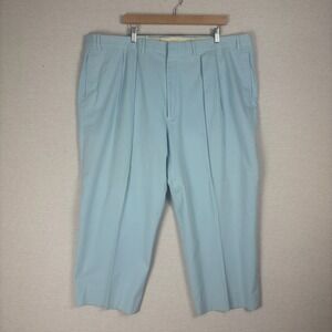 Vtg Ben Silver Trousers Mens 44x25 Pleated Pastel Blue Slacks Preppy Golf Club
